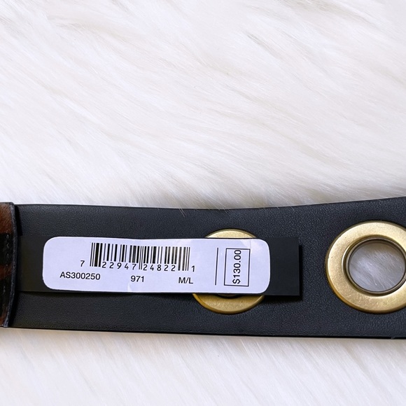 All Saints Genuine Calf Hair Grommet Belt - Picture 8 of 10